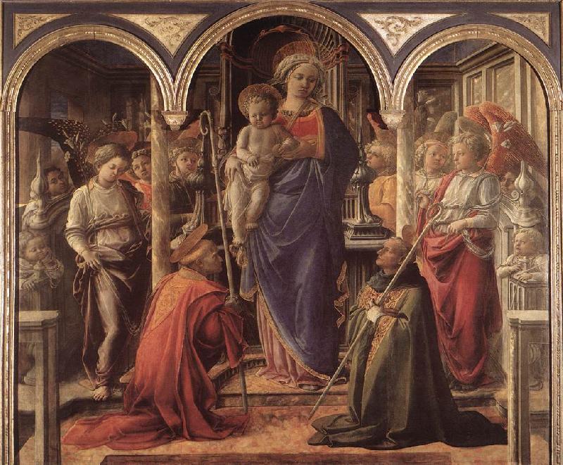 LIPPI, Fra Filippo Adoration of the Child with Saints g Sweden oil painting art